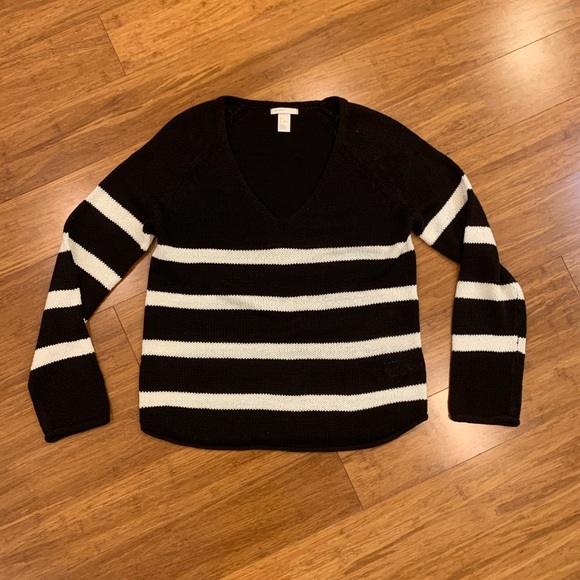 H&M loose knit black and white sweater - Picture 2 of 5